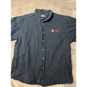 Trane HVAC Service Button Up Short Sleeve‎ Shirt Mens Xl Black Embroidered